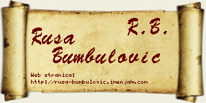 Rusa Bumbulović vizit kartica